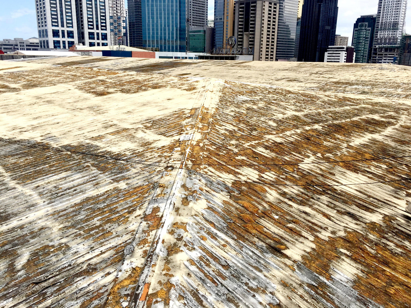 degraded spray foam roof